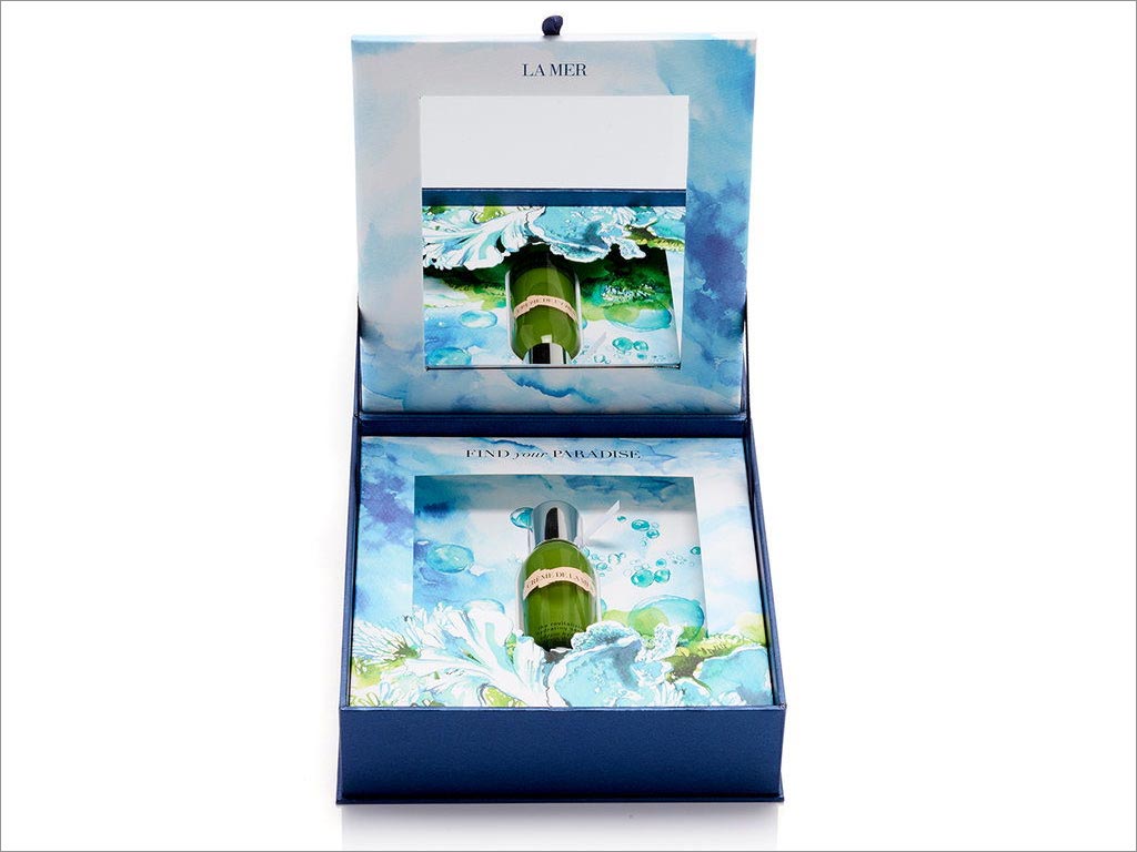美国La Mer活肤保湿精华素化妆品礼盒包装设计之内部展示效果