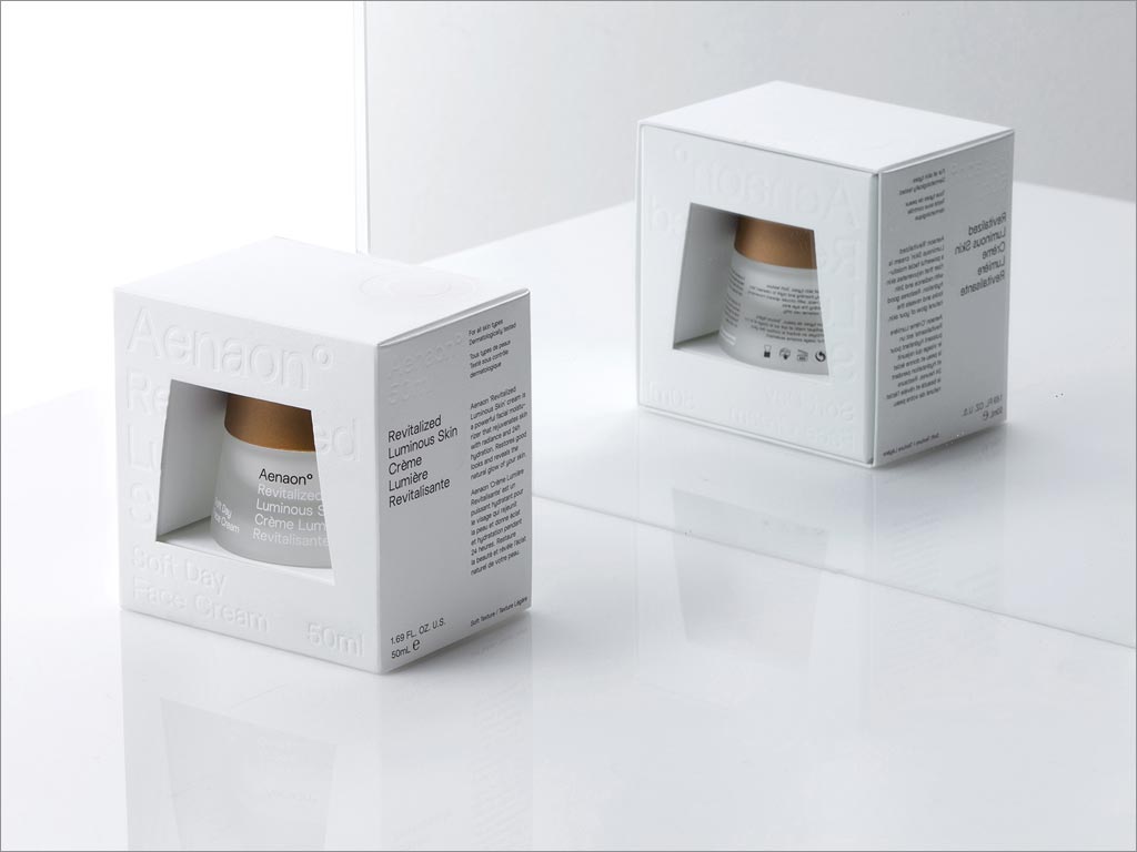 AENON化妆品包装盒设计之45度角度展示