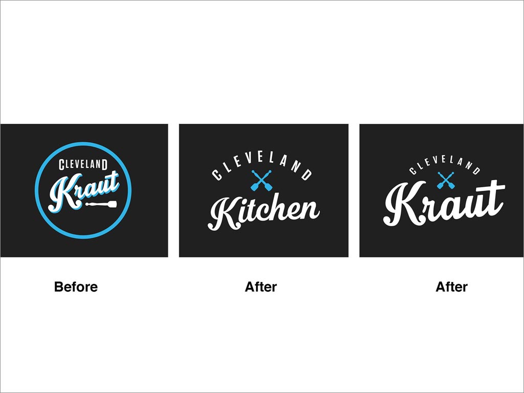 克利夫兰厨房发酵食品logo设计之新旧logo对比图