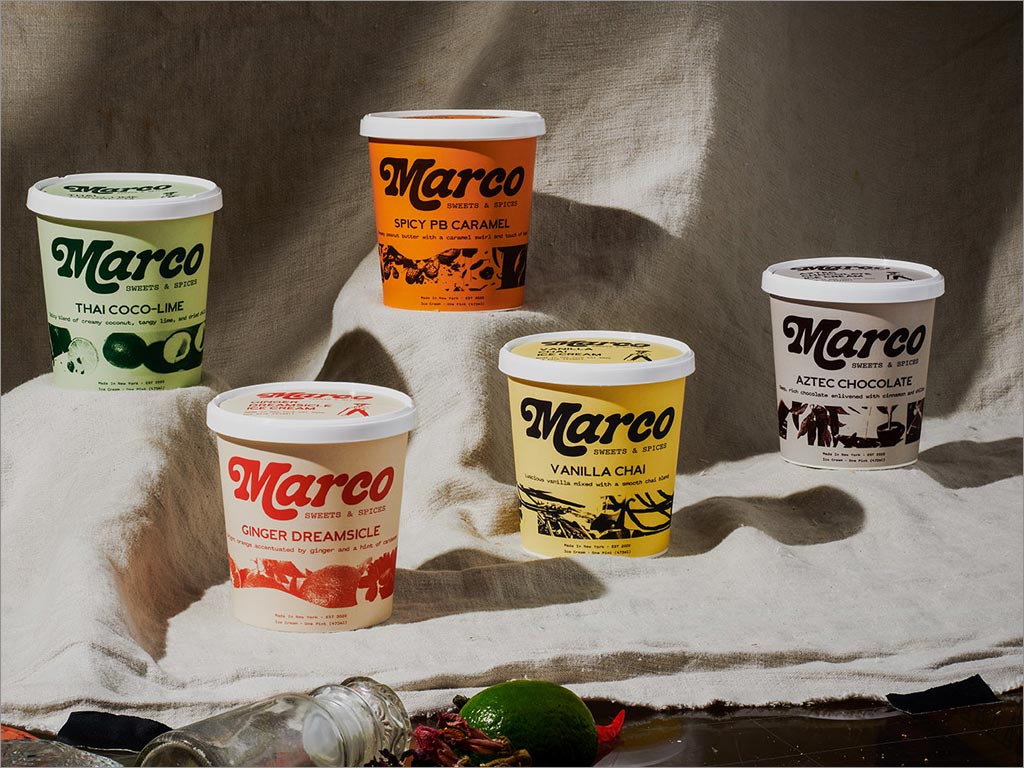 美国Marco Sweets＆Spices冰淇淋包装设计