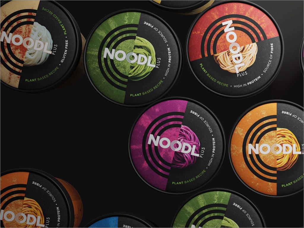 移动互联网社交媒体时代的Noodl Plus方便面包装设计之顶部展示