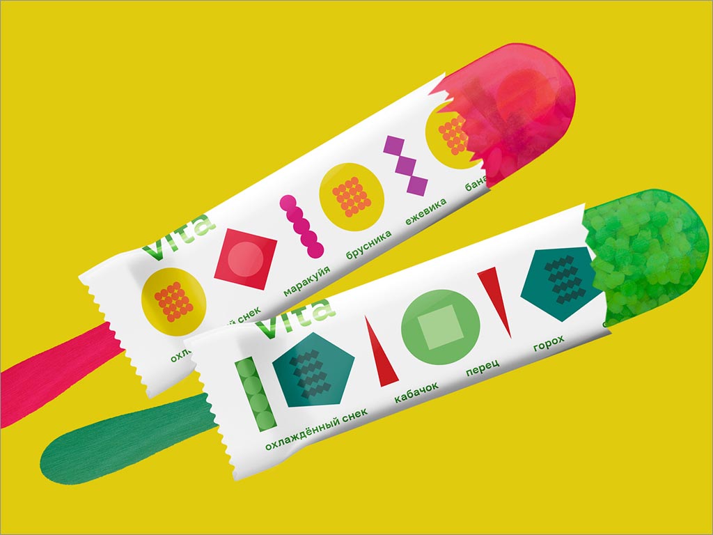 VITA儿童冰鲜零食包装设计之正面展示