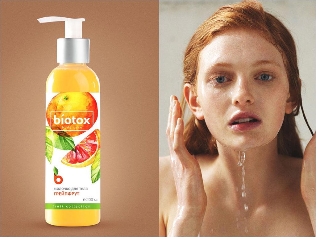 俄罗斯Biotox橙子味身体护理产品包装设计