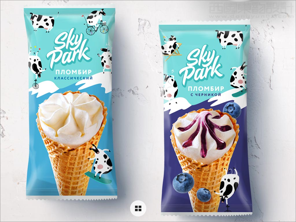 SkyPark天然奶油冰淇淋包装袋设计