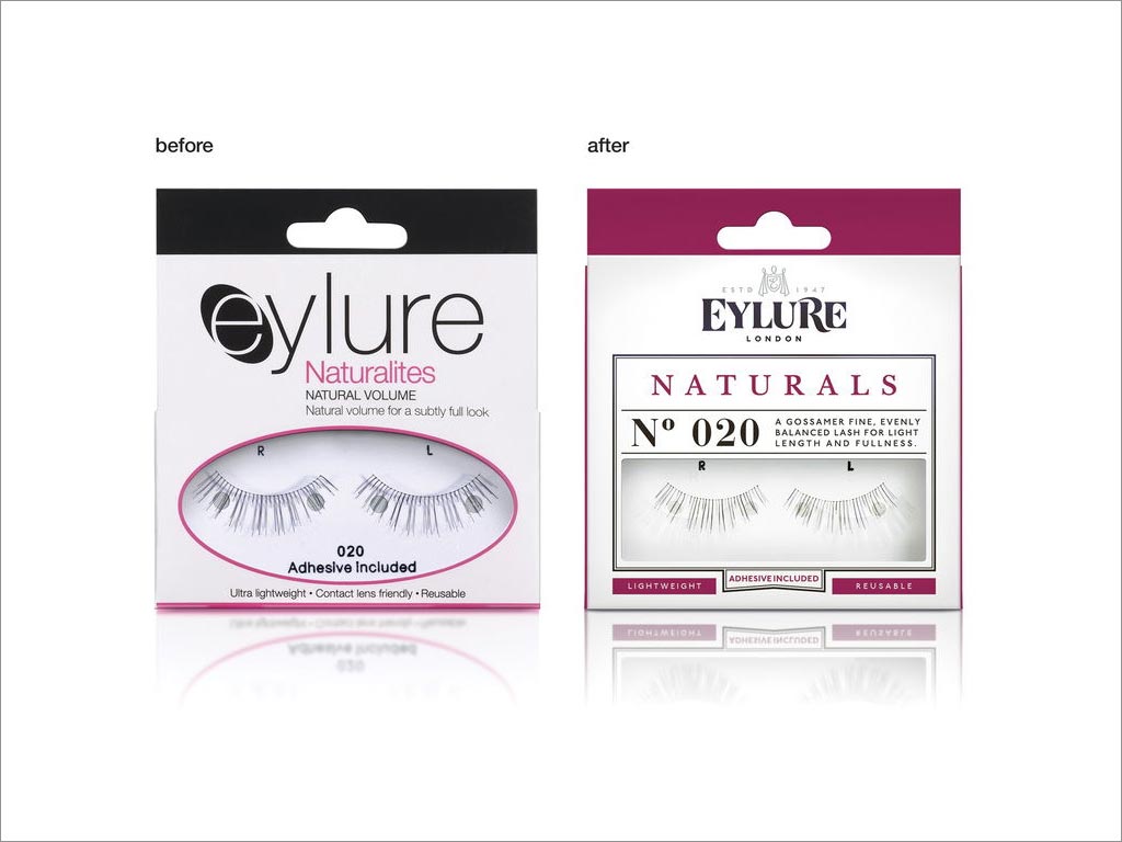 英国Eylure人工睫毛公司新旧包装设计对比