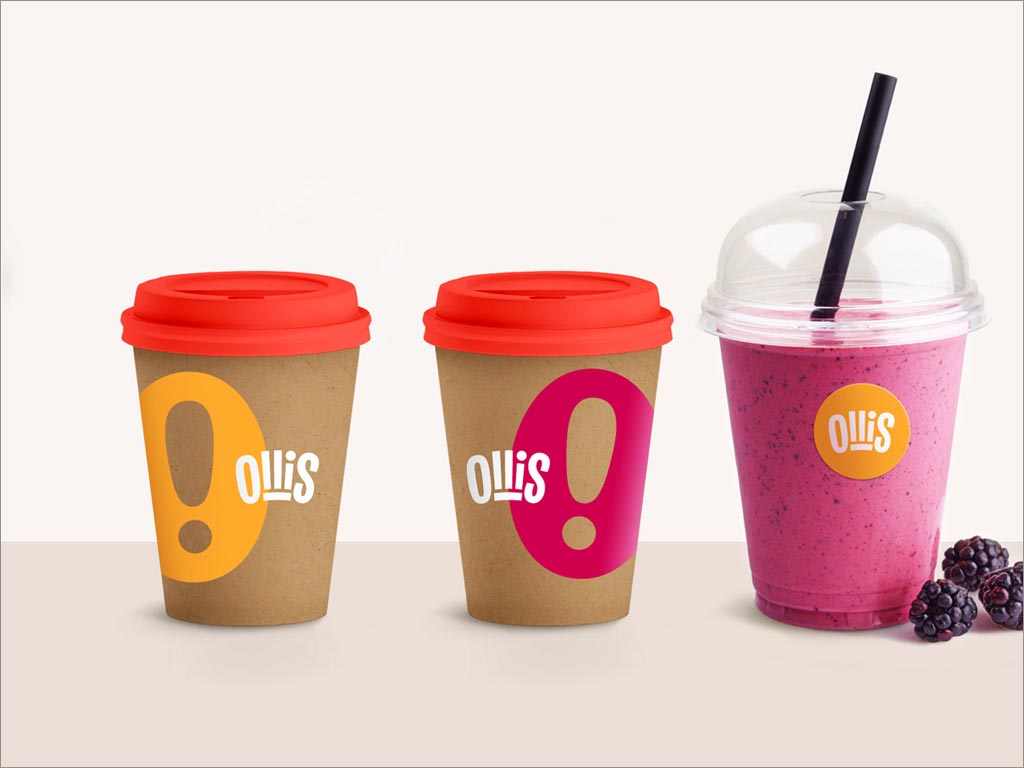 俄罗斯Ollis餐饮品牌形象设计之饮料杯设计