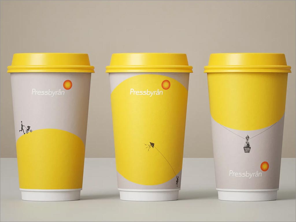 瑞典Pressbyran便利店连锁店面品牌形象设计之饮料杯设计