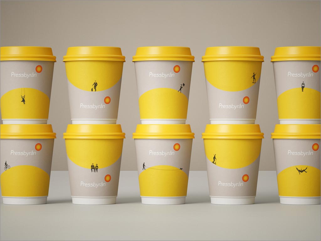 瑞典Pressbyran便利店连锁店面品牌形象设计之水杯设计