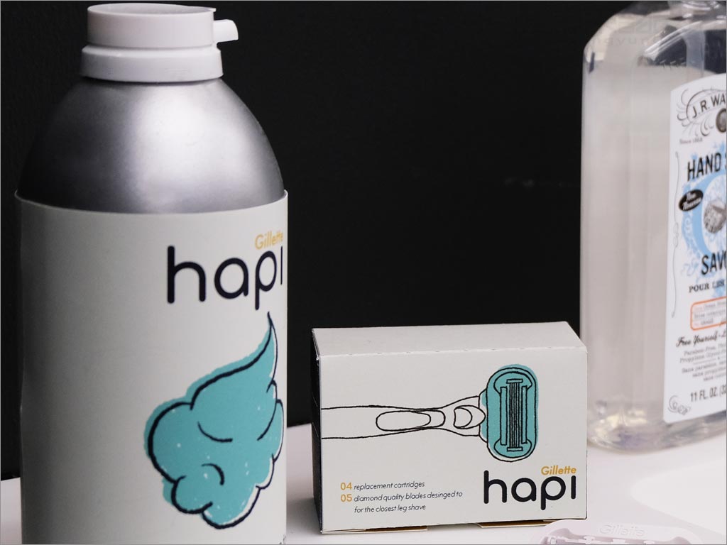 美国吉列旗下Hapi剃须工具包装设计