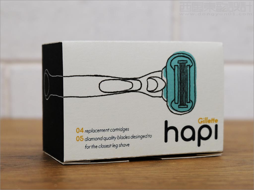 美国吉列旗下Hapi剃须刀包装设计