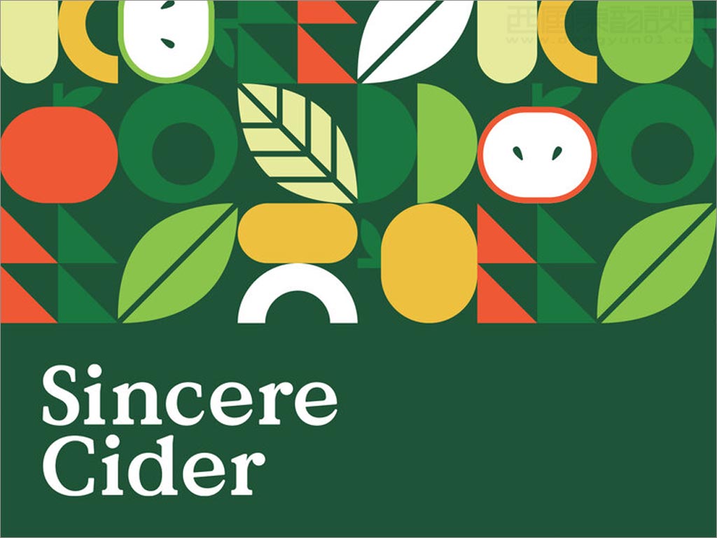 Sincere Cider苹果酒logo与辅助图形设计