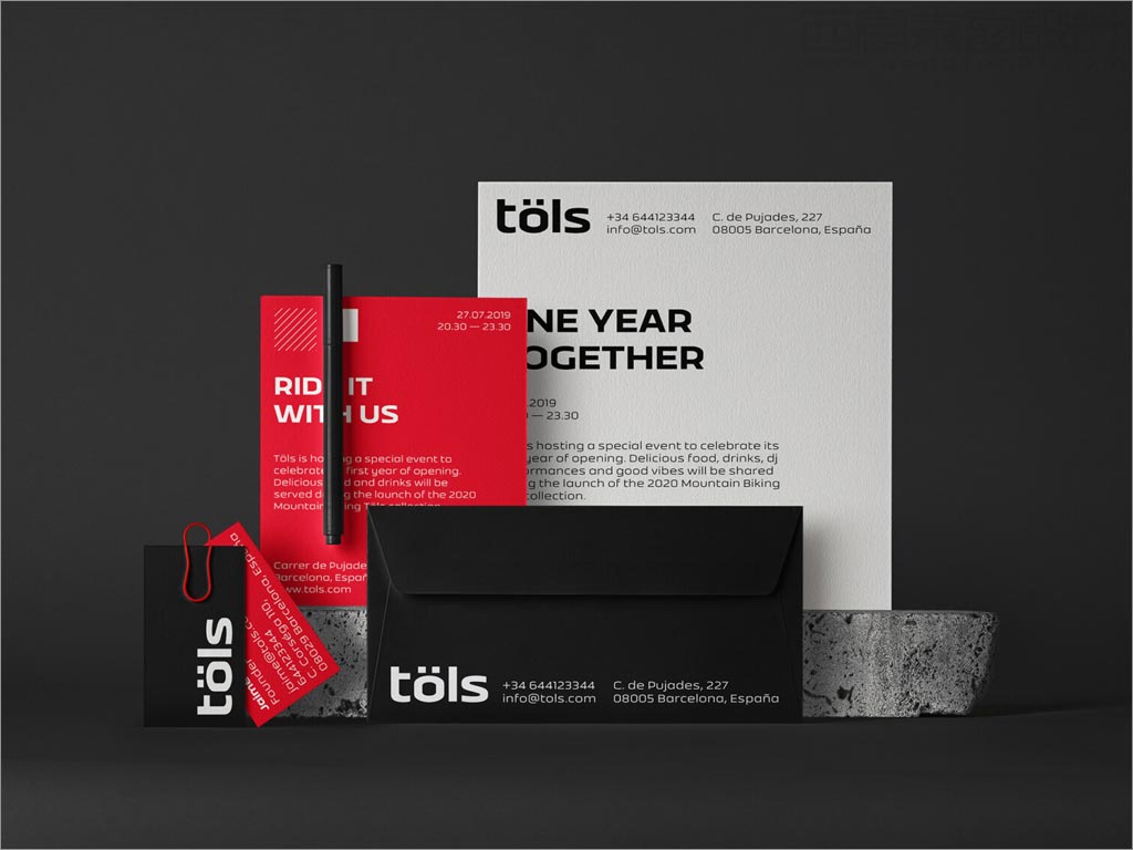 西班牙Tols自行车零件品牌形象设计之办公用品设计