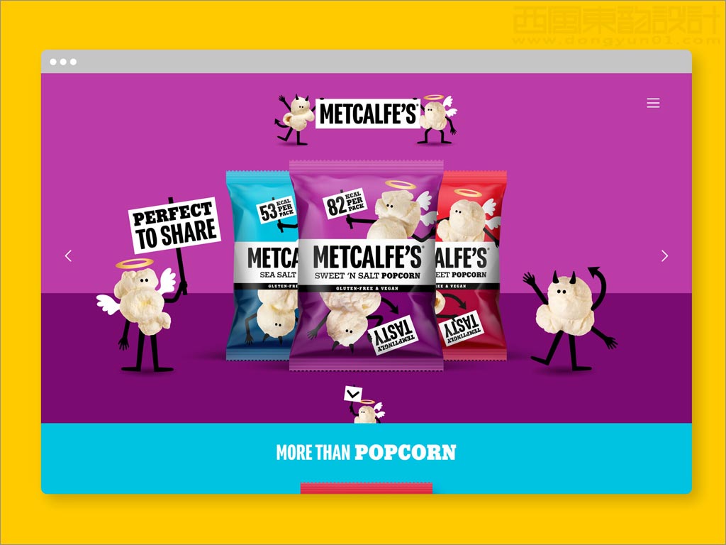 英国Metcalfe爆米花零食小吃网站设计