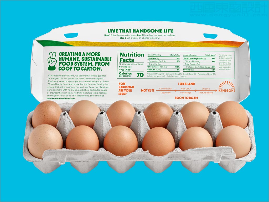 美国布鲁克农场鸡蛋包装设计之开盒展示