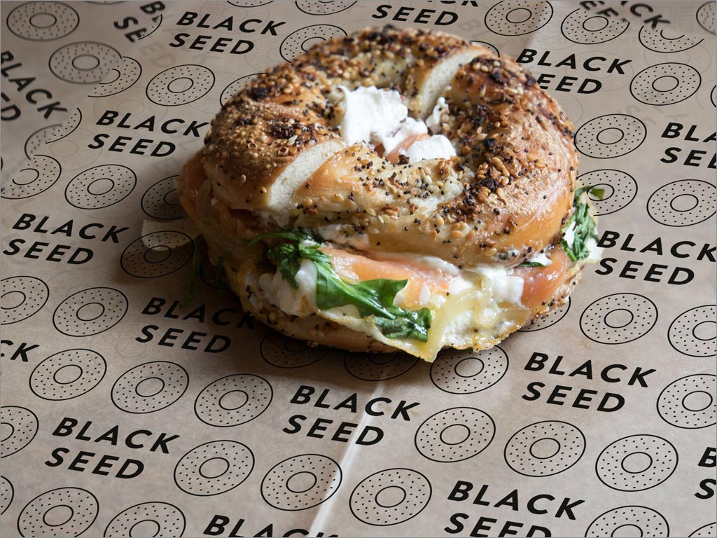 美国Black Seed Bagel食品品牌形象设计之百吉饼包装纸设计
