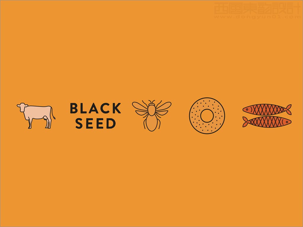 美国Black Seed Bagel食品品牌形象设计之辅助图形设计
