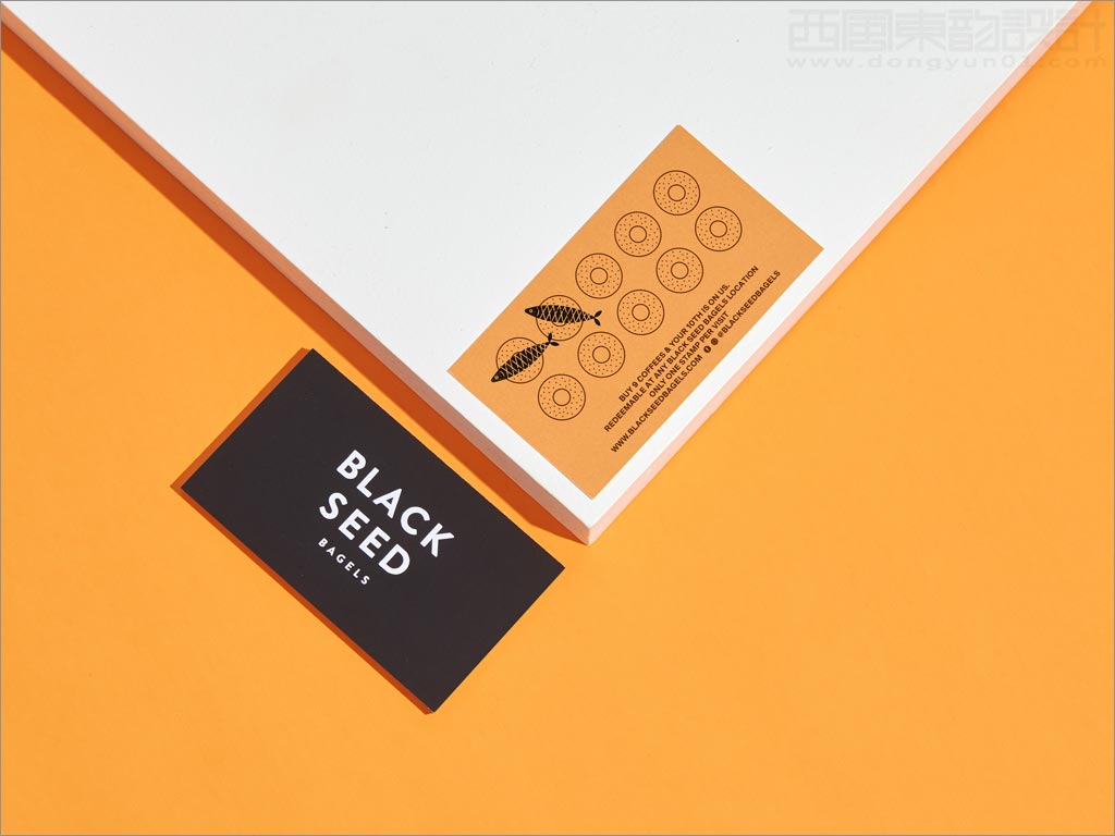 美国Black Seed Bagel食品品牌形象设计之名片设计