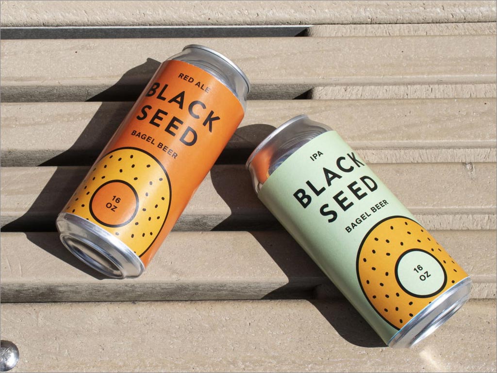 美国Black Seed Bagel易拉罐饮料包装设计
