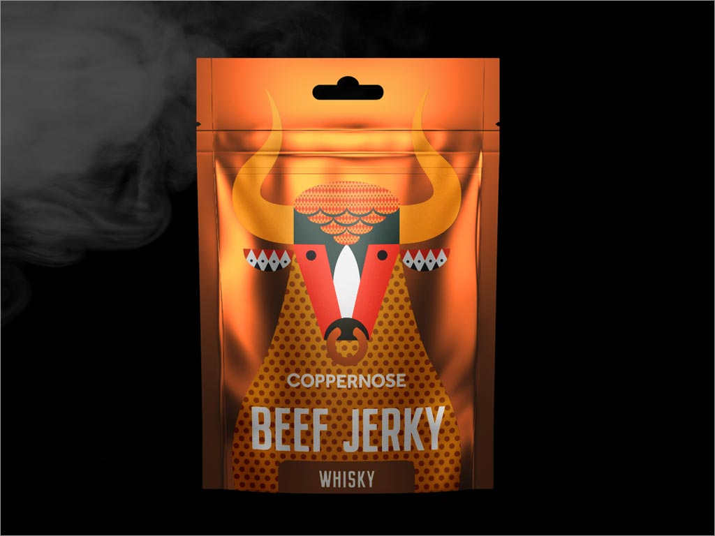 英国Coppernose beef Jerky威士忌味牛肉干休闲食品包装设计