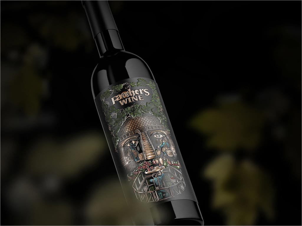 乌克兰弗拉基米尔手工艺葡萄酒瓶签包装设计
