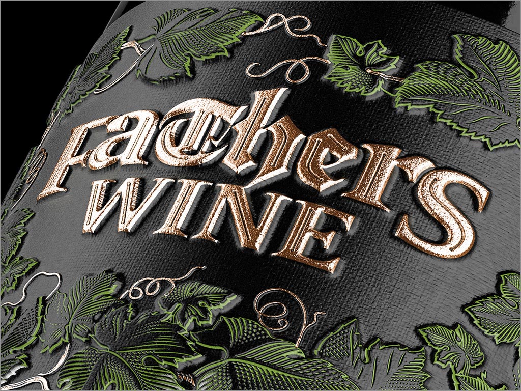 乌克兰弗拉基米尔手工艺葡萄酒包装设计之局部细节特写