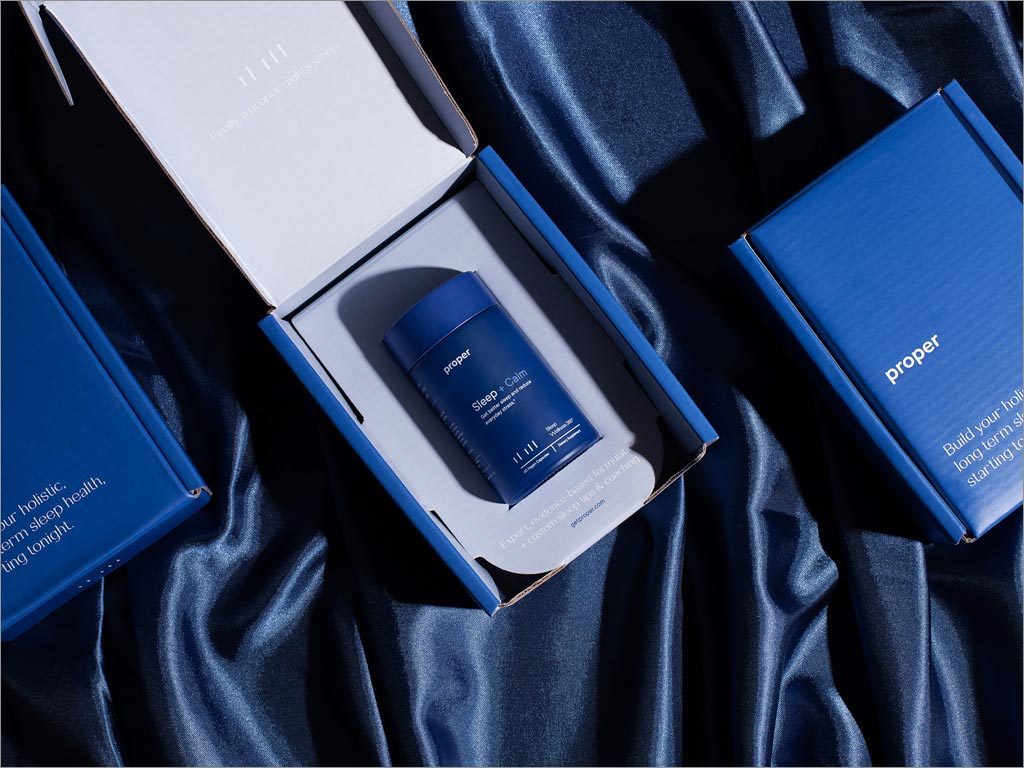 Proper辅助睡眠保健品礼盒包装设计之开盒展示