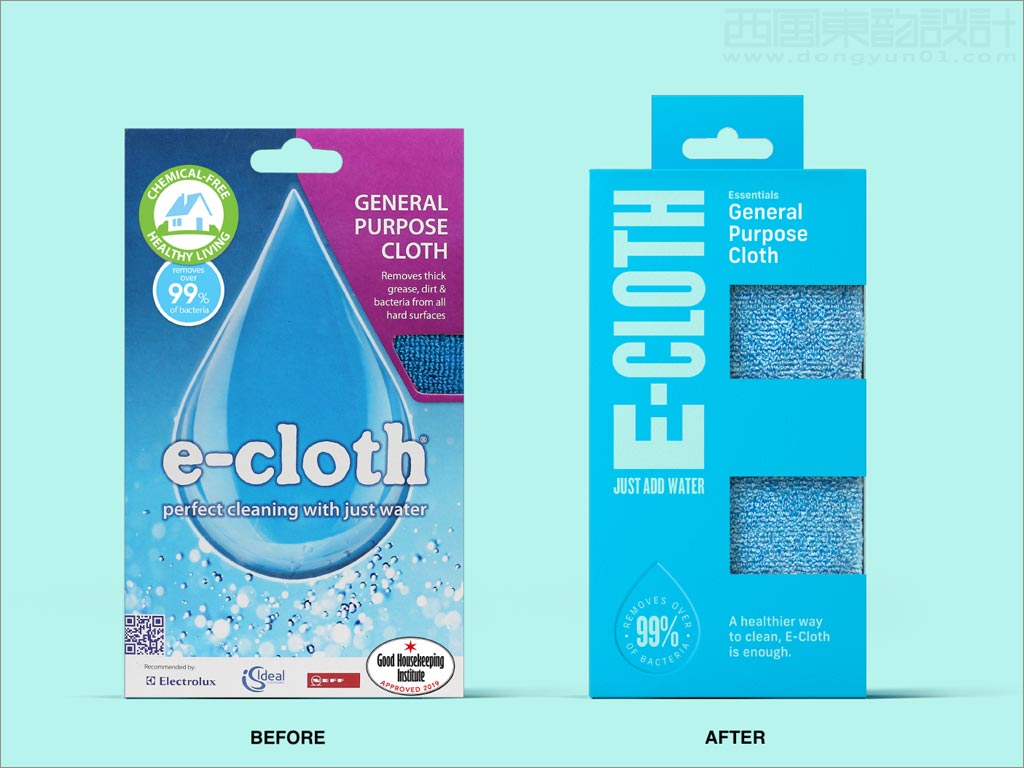 E-cloth纤维清洁布日用品新旧包装设计对比