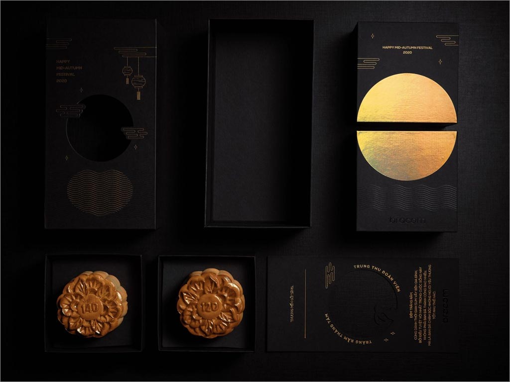 越南Bracom设计公司的月饼礼盒包装设计之局部细节展示