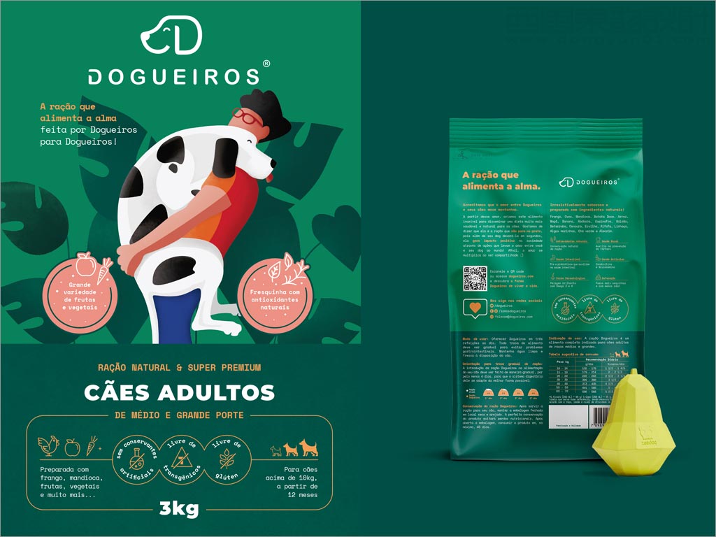 巴西Dogueiros宠物食品包装设计之正面与背面展示