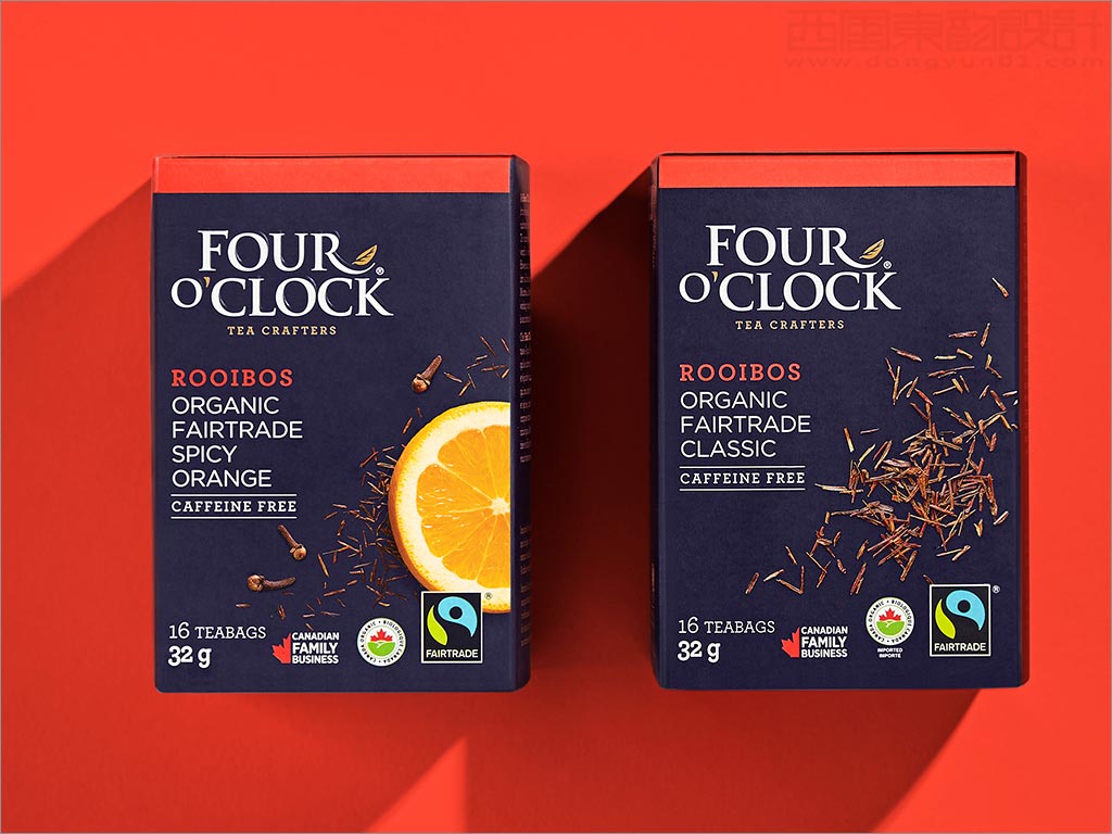 加拿大Four O'Clock有机茶饮品包装盒设计
