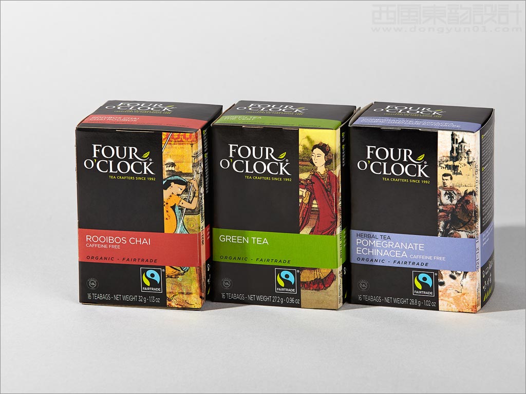加拿大Four O'Clock有机茶饮品原有旧包装盒设计