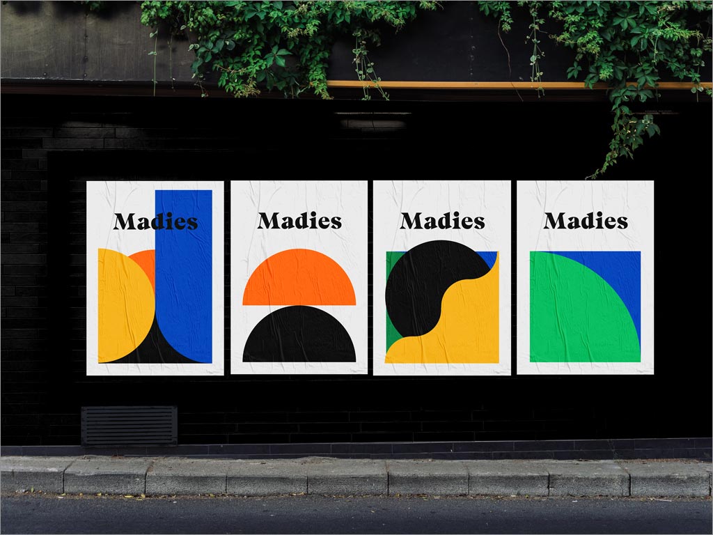复古几何风格的墨西哥Madies零食小吃海报设计
