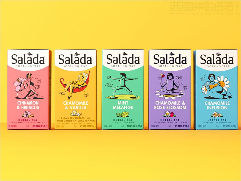 美国Salada舒缓凉茶包装盒设计