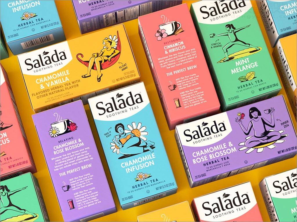 美国Salada舒缓凉茶包装盒设计之实物照片