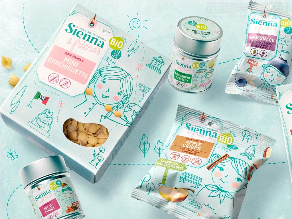 比利时Sienna＆Friends休闲食品包装设计