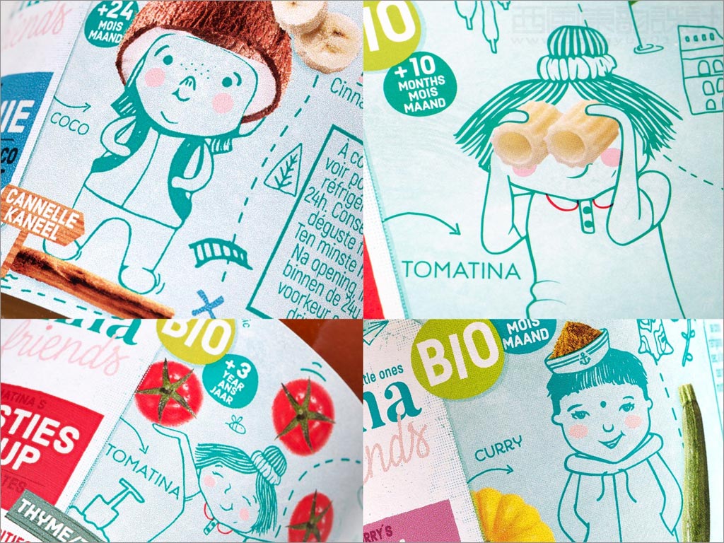 比利时Sienna＆Friends休闲食品插图设计