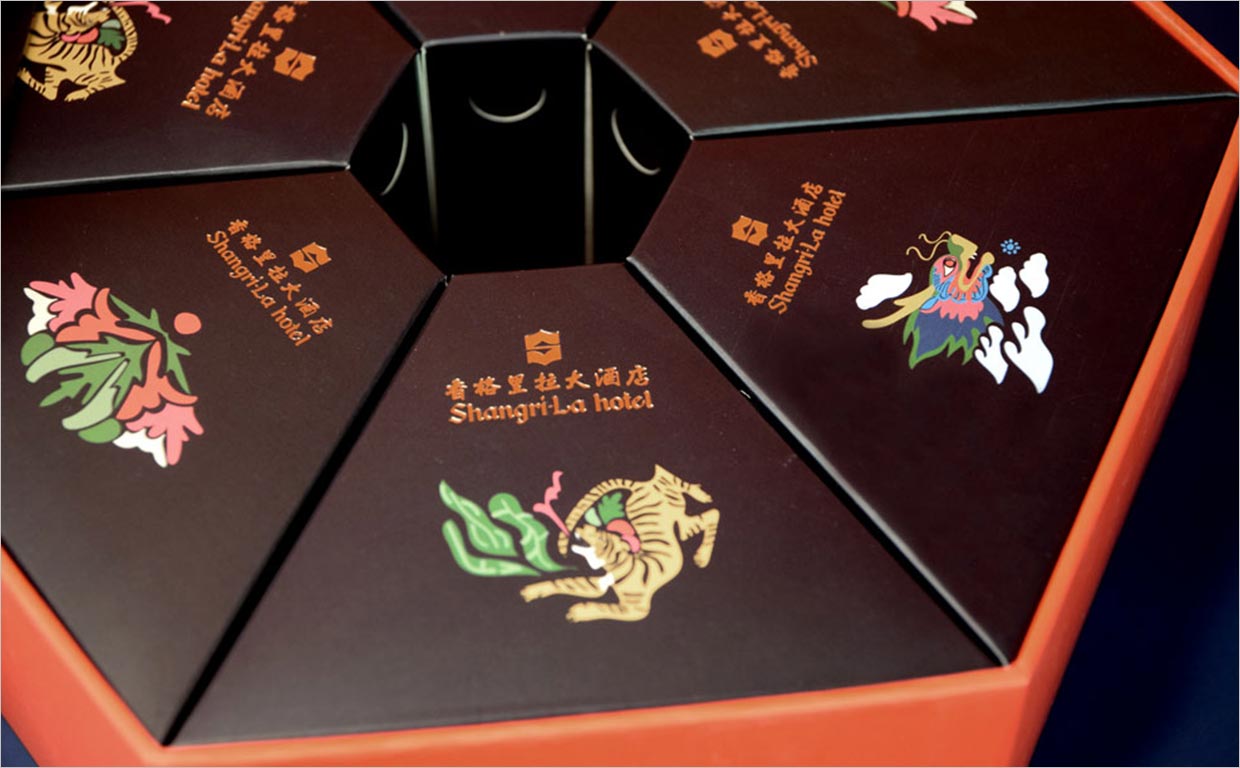 中国香格里拉酒店粽子礼盒包装设计之局部特写
