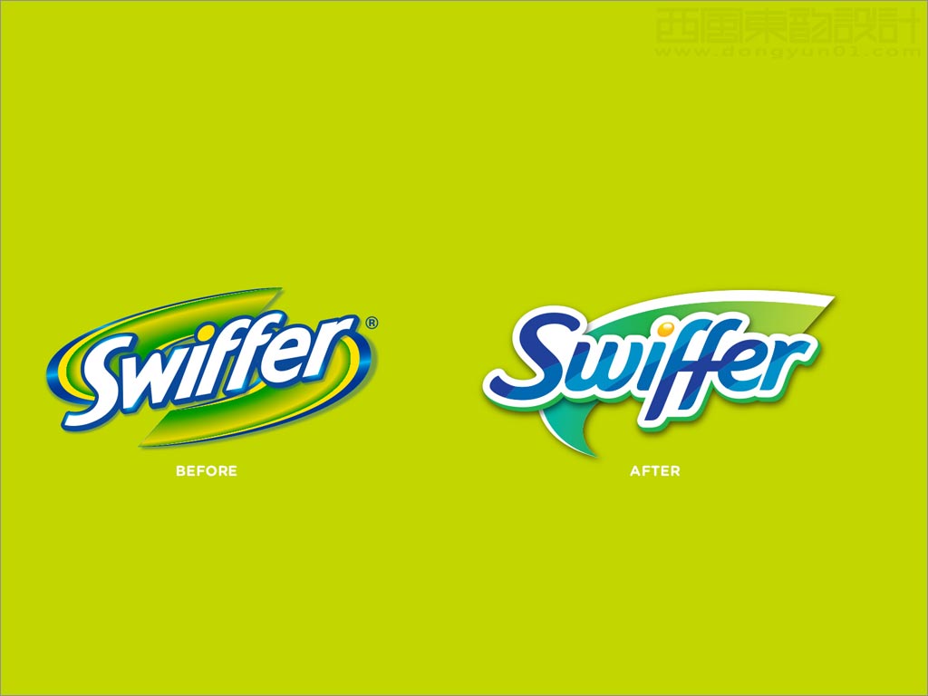 美国Swiffer拖把清洁用品新旧logo设计对比