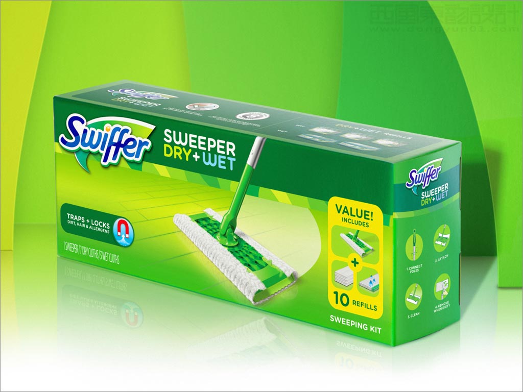 美国Swiffer拖把清洁用品包装设计