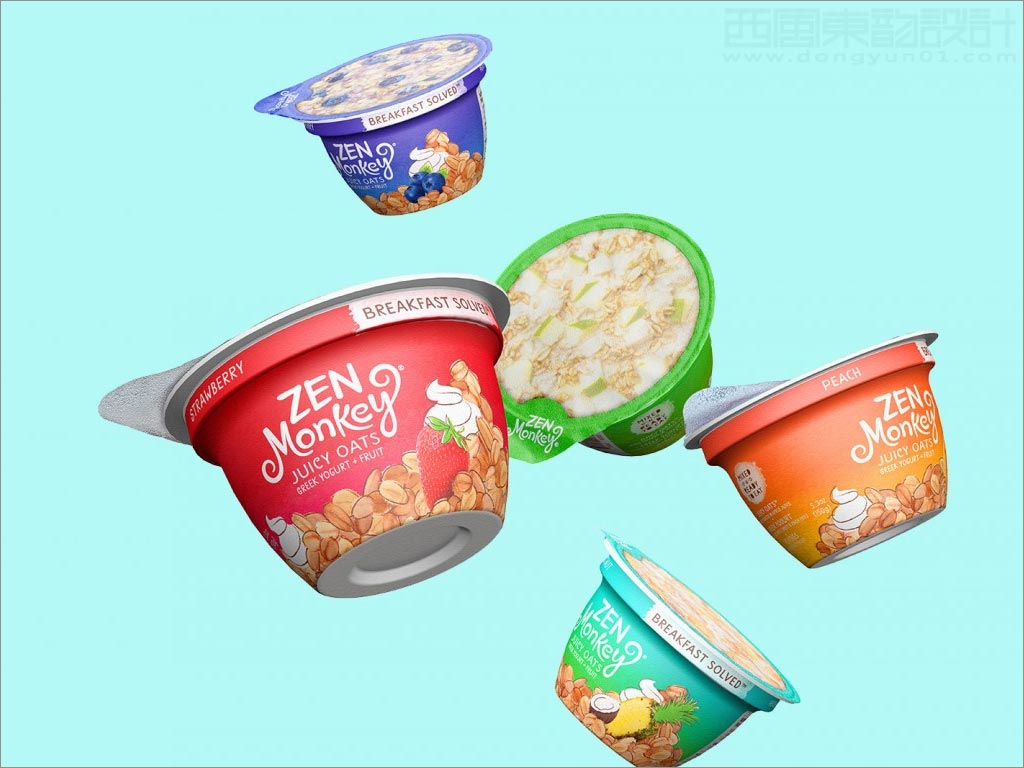 美国zen monkey早餐速食粥包装设计
