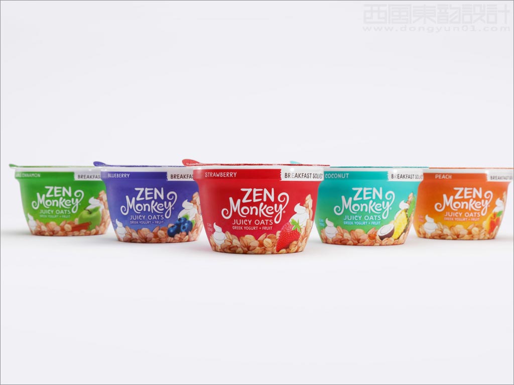 美国zen monkey早餐速食粥包装设计之正面展示