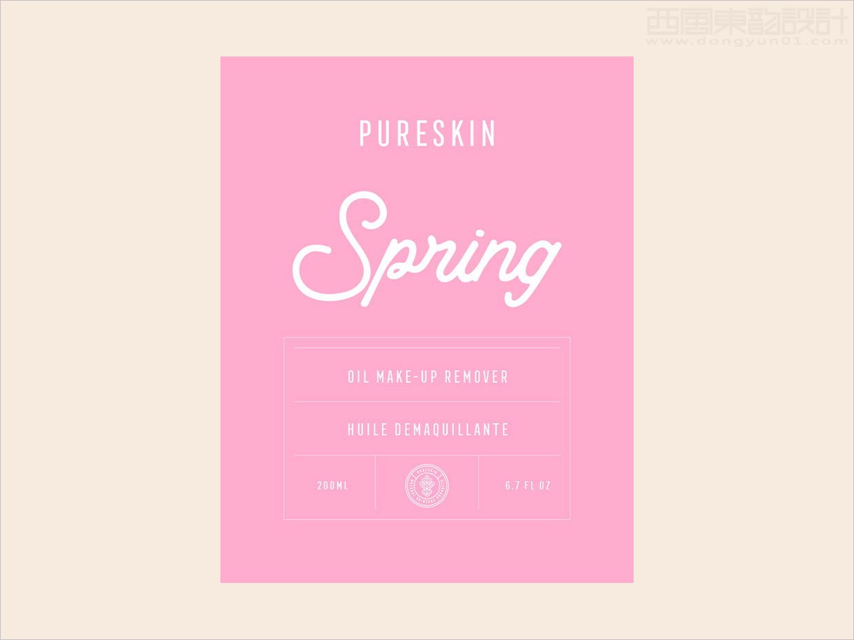 具有女人味的Pureskin洗护用品标签包装设计