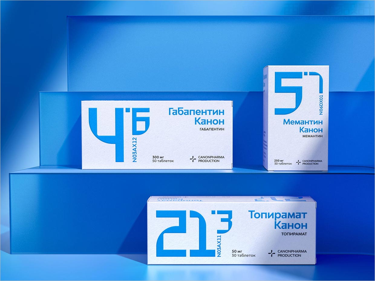 俄罗斯Canonpharma系列药品包装盒设计