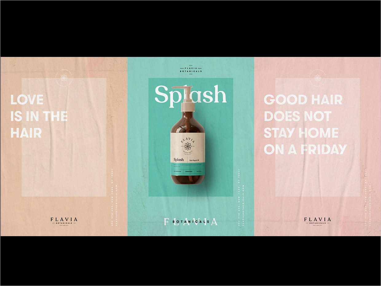Flavia洗发水护发素产品海报设计