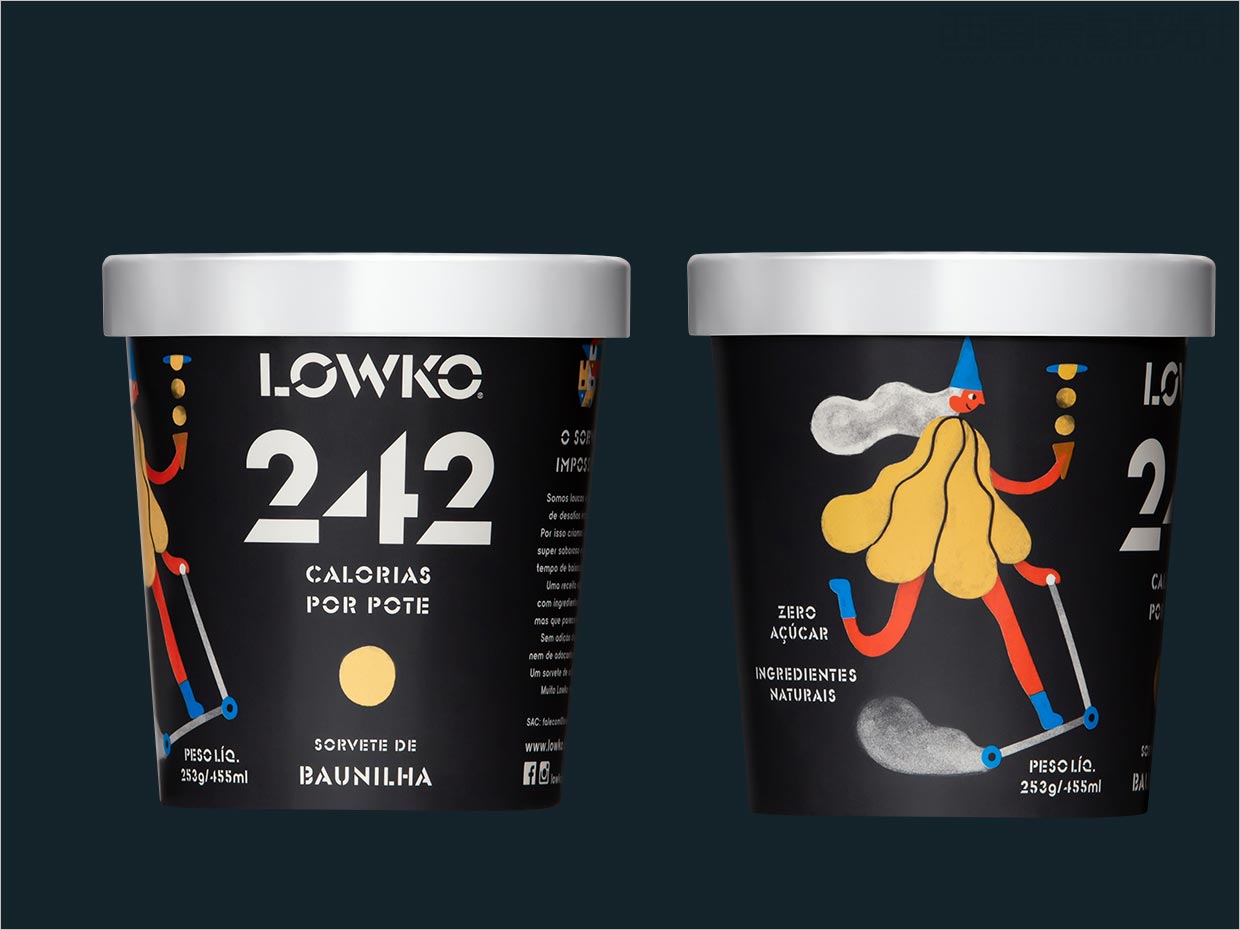 采用超现实插图的巴西Lowko冰淇淋包装设计