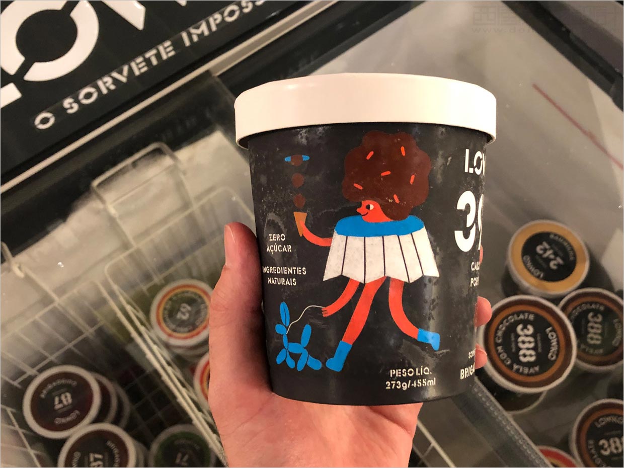 采用超现实插图的巴西Lowko冰淇淋包装设计之实物照片