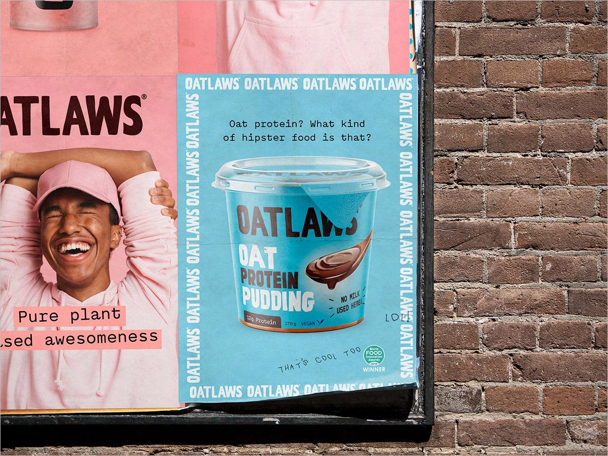 芬兰Outlaws燕麦牛奶巧克力食品海报设计