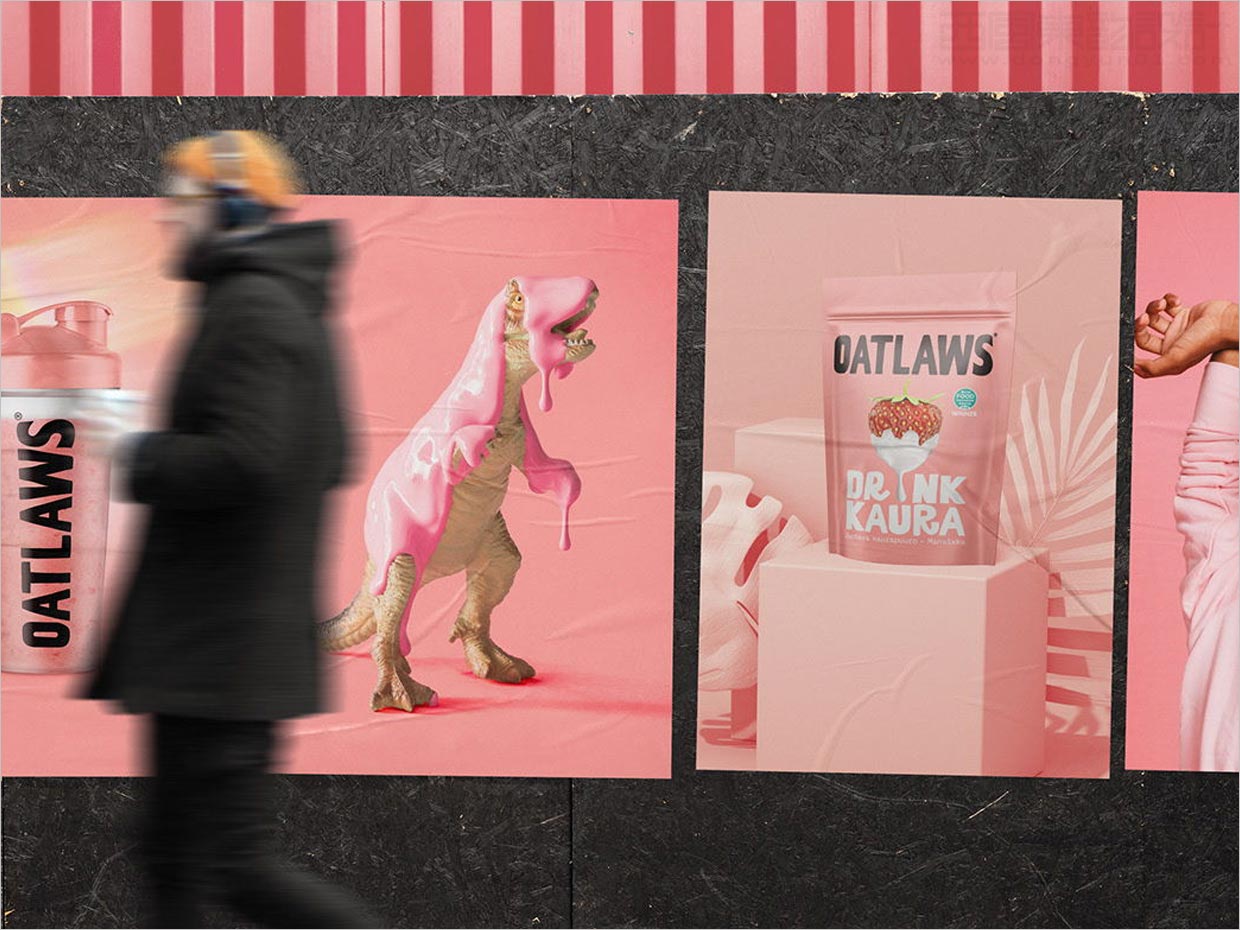 芬兰Outlaws燕麦牛奶巧克力食品海报设计