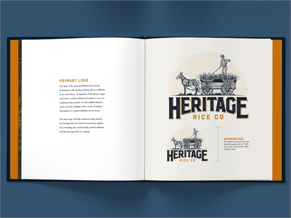 美国Heritage大米品牌手册内页设计