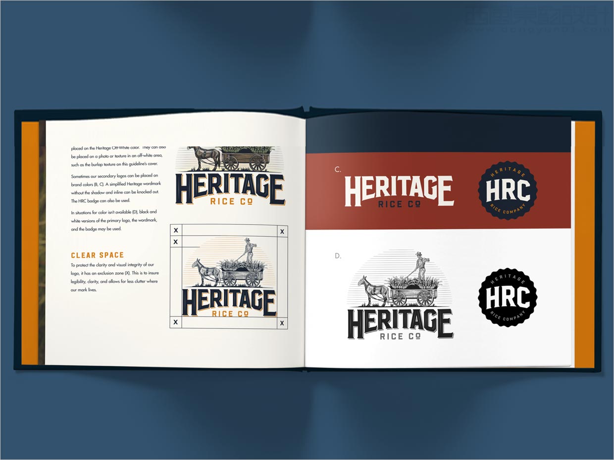 美国Heritage大米品牌手册内页设计